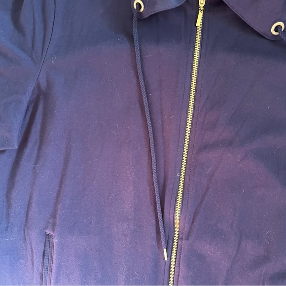 NWT Sweatshirt Jacket Full Zip Blue Fold Collar Pockets Cotton Blend Plus Sz 3xl - Picture 6 of 12